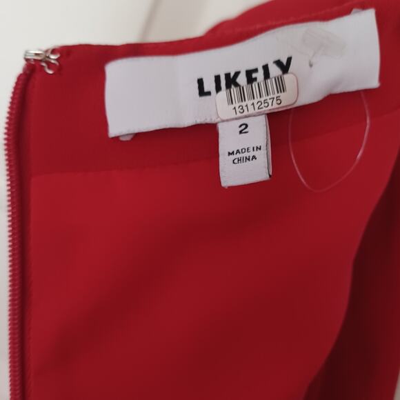 LIKELY Dani Tuxedo Mini Dress Red 2 NWOT - Picture 9 of 11